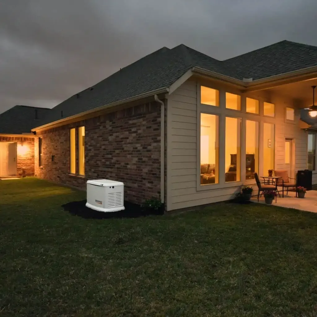 A large house with a lawn and patio area.